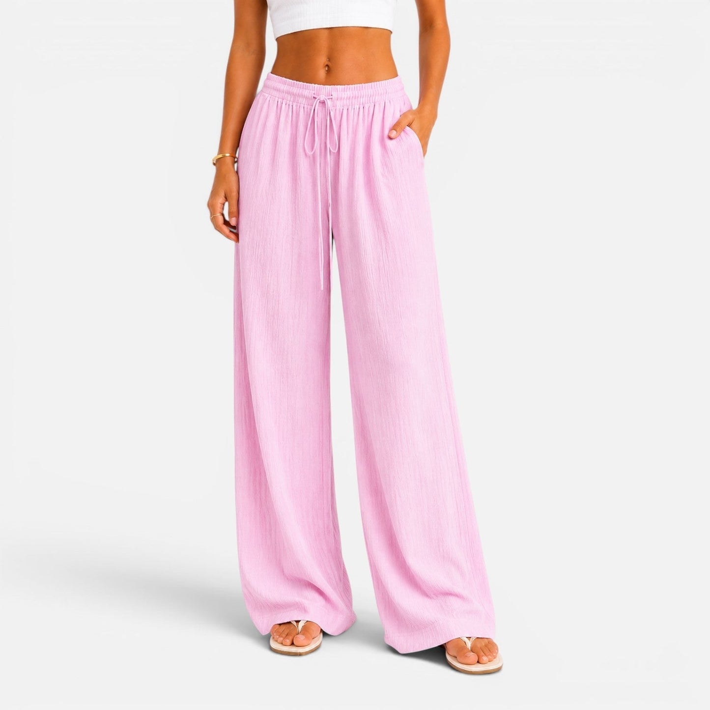 Da Donna Pantaloni Ampi Coulisse Vita Elasticizzata